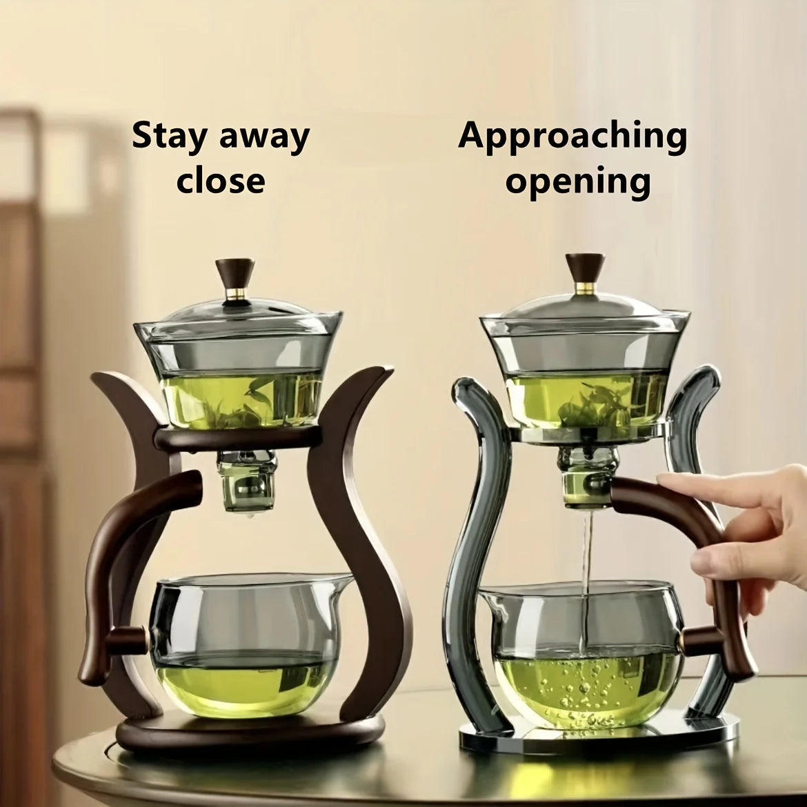 Elegant Glass Kung Fu Tea Set with Semi-Automatic Drip and Magnetic Switch
