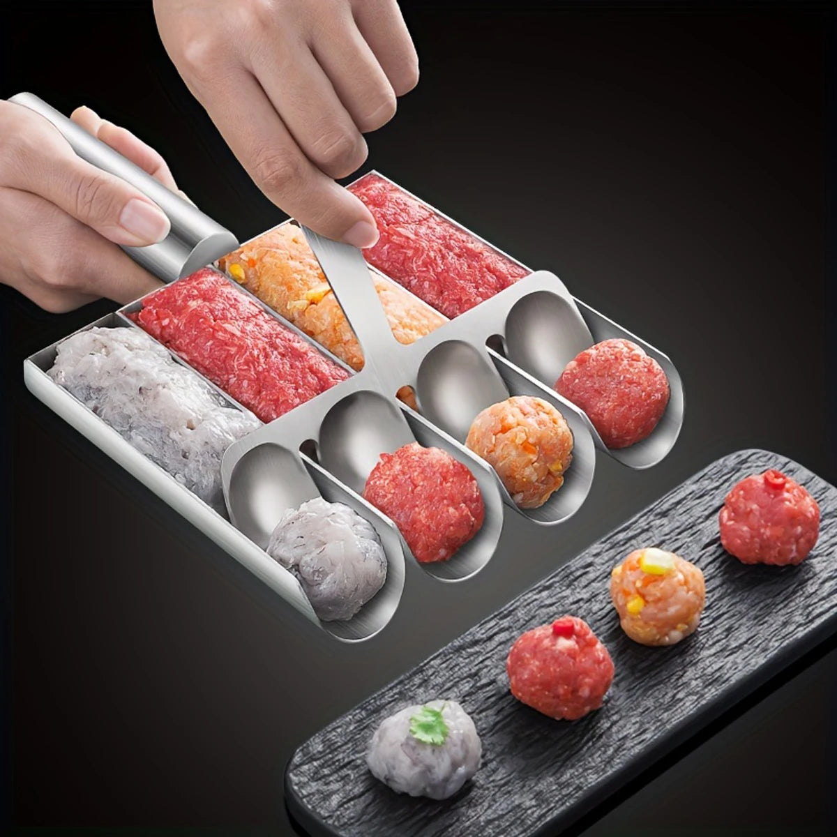 "EasyRoll Meatball Maker – Non-Stick Manual Spoon Set for Perfect Meatballs"