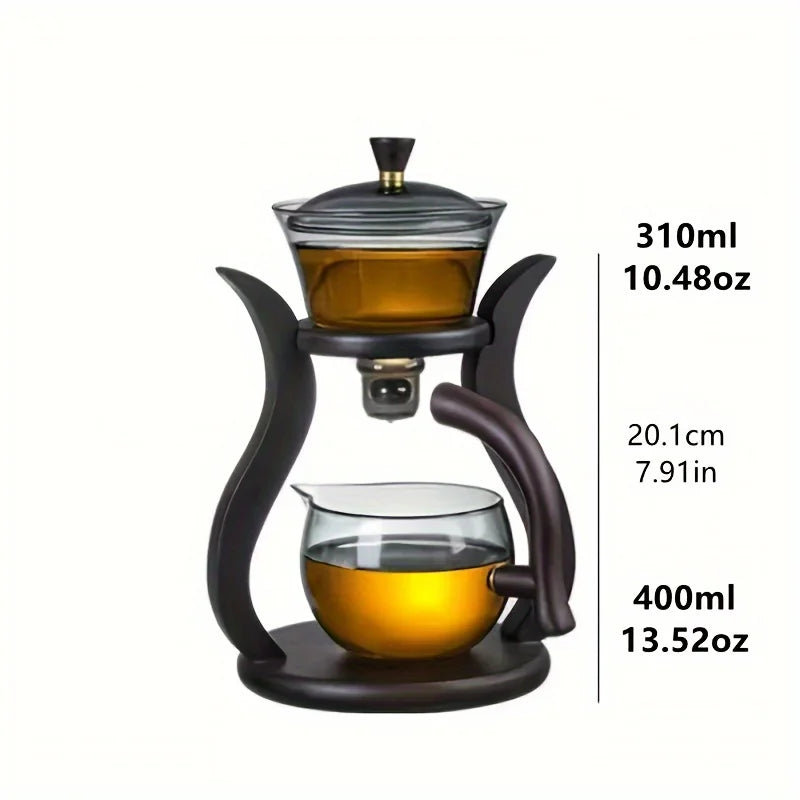Elegant Glass Kung Fu Tea Set with Semi-Automatic Drip and Magnetic Switch