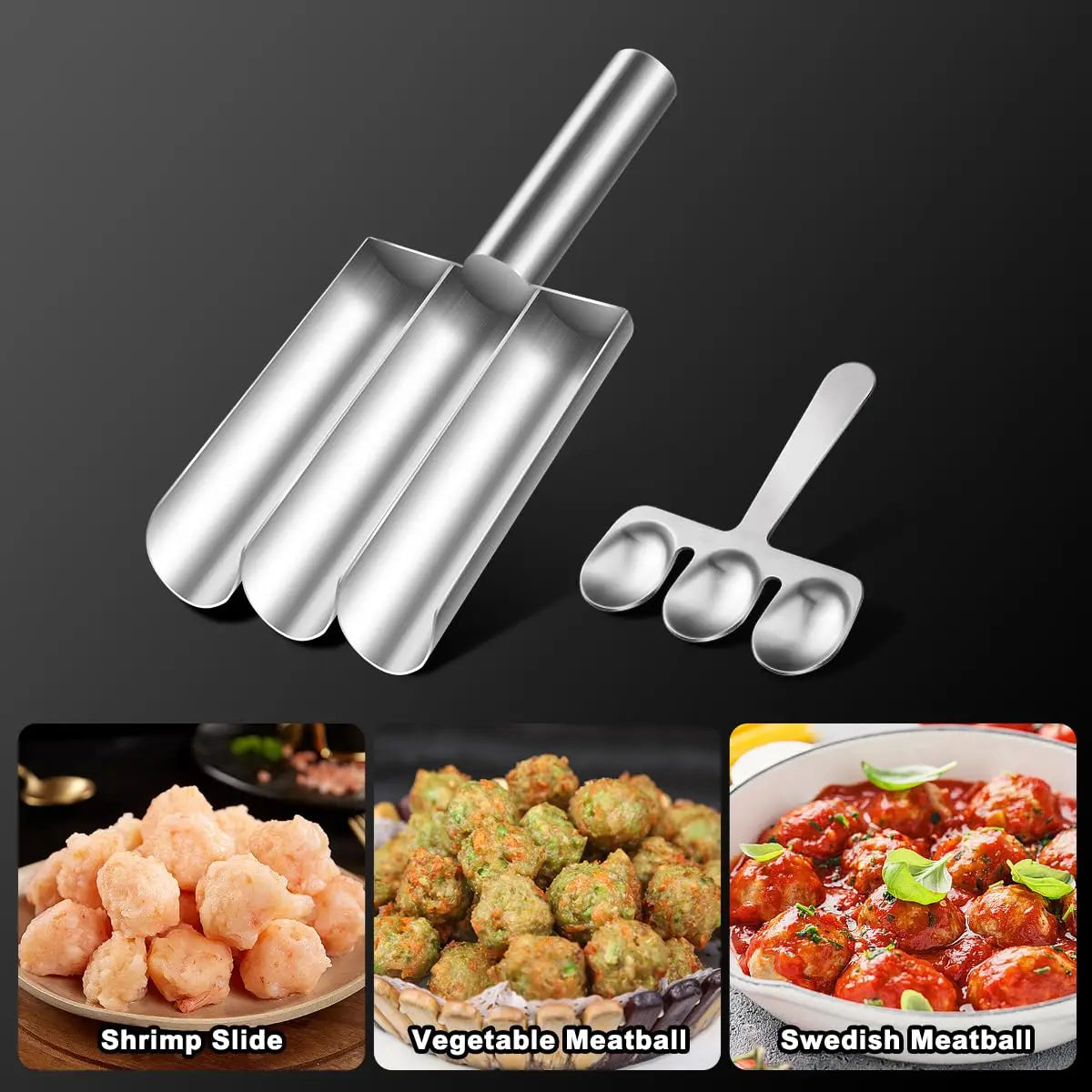 "EasyRoll Meatball Maker – Non-Stick Manual Spoon Set for Perfect Meatballs"