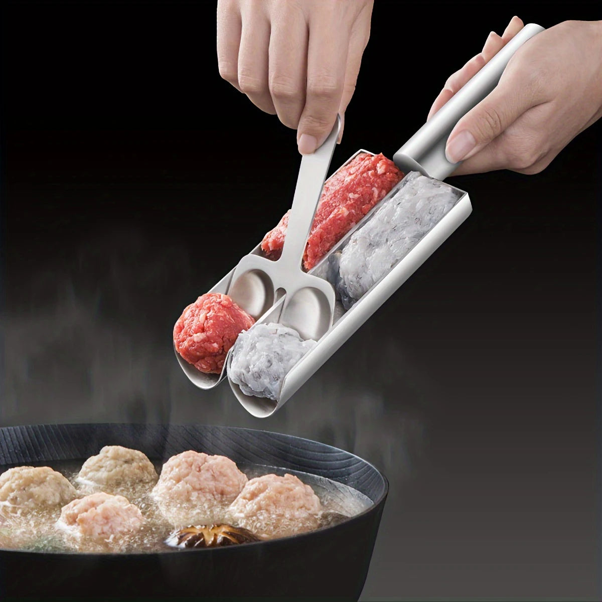 "EasyRoll Meatball Maker – Non-Stick Manual Spoon Set for Perfect Meatballs"