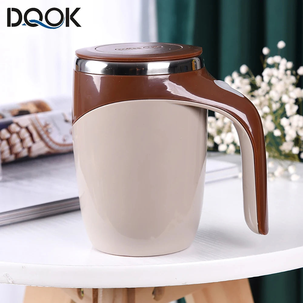 "Lazy Auto Stirring Coffee Cup – Magnetic Rotating Electric Milk Cup, 304 Stainless Steel"