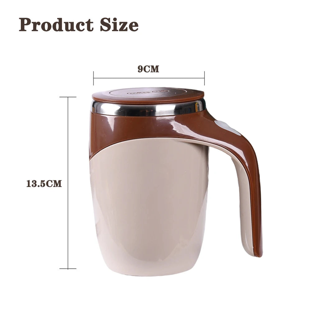 "Lazy Auto Stirring Coffee Cup – Magnetic Rotating Electric Milk Cup, 304 Stainless Steel"
