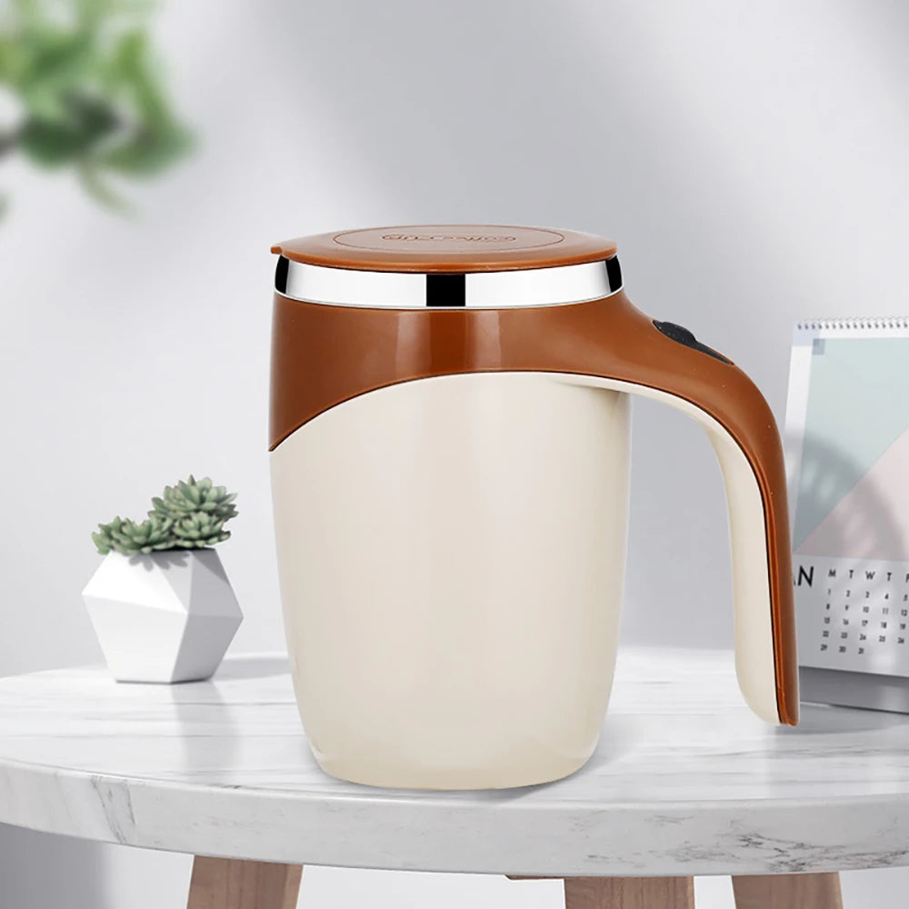 "Lazy Auto Stirring Coffee Cup – Magnetic Rotating Electric Milk Cup, 304 Stainless Steel"