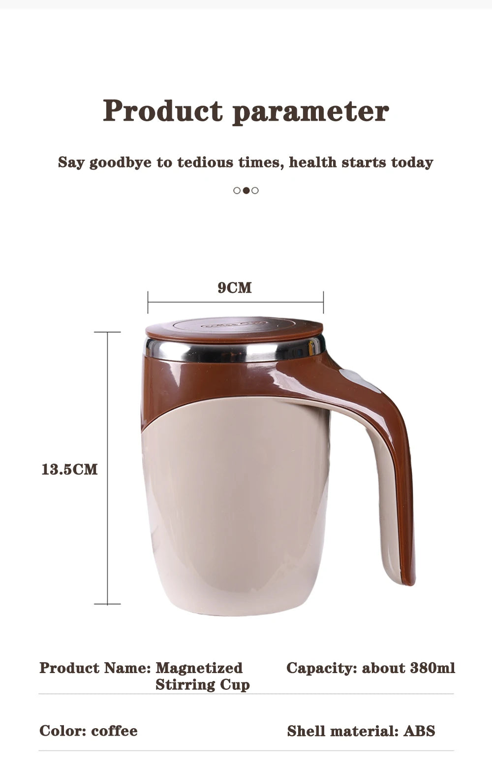 "Lazy Auto Stirring Coffee Cup – Magnetic Rotating Electric Milk Cup, 304 Stainless Steel"