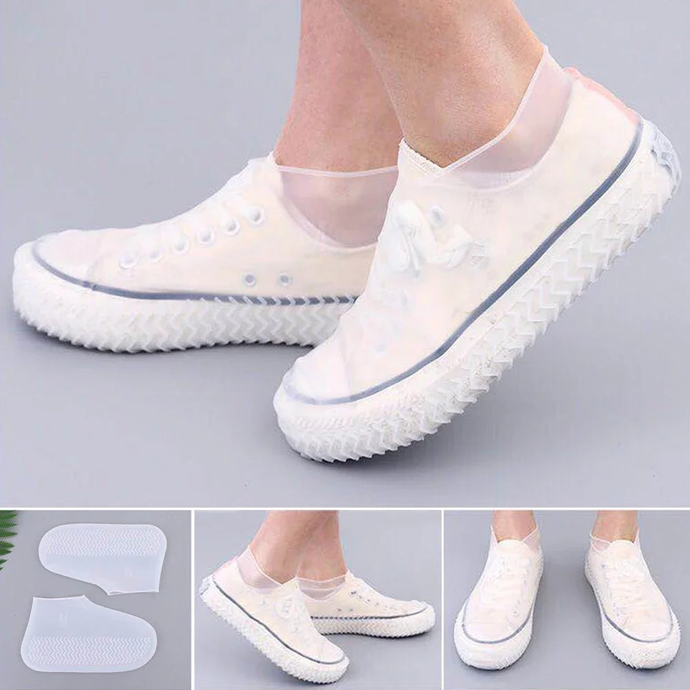 Reusable Waterproof Non-Slip Shoe Covers - Elastic Rubber Rain Boot Protectors