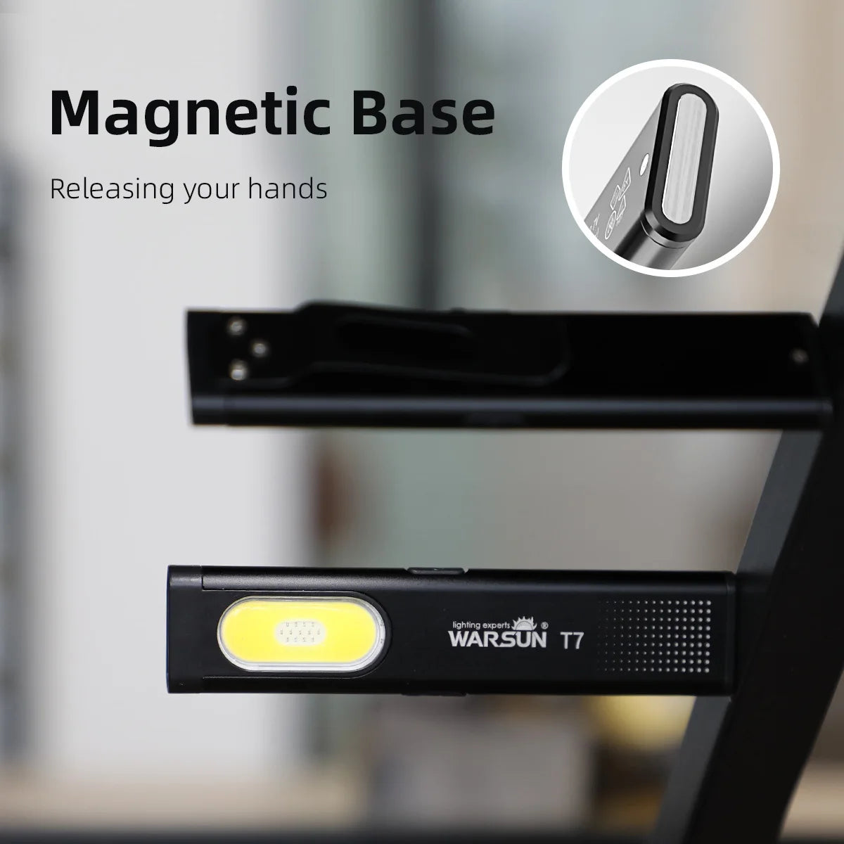 Warsun USB-C Rechargeable LED Keychain Flashlight – 600Lm Mini Torch with Magnet