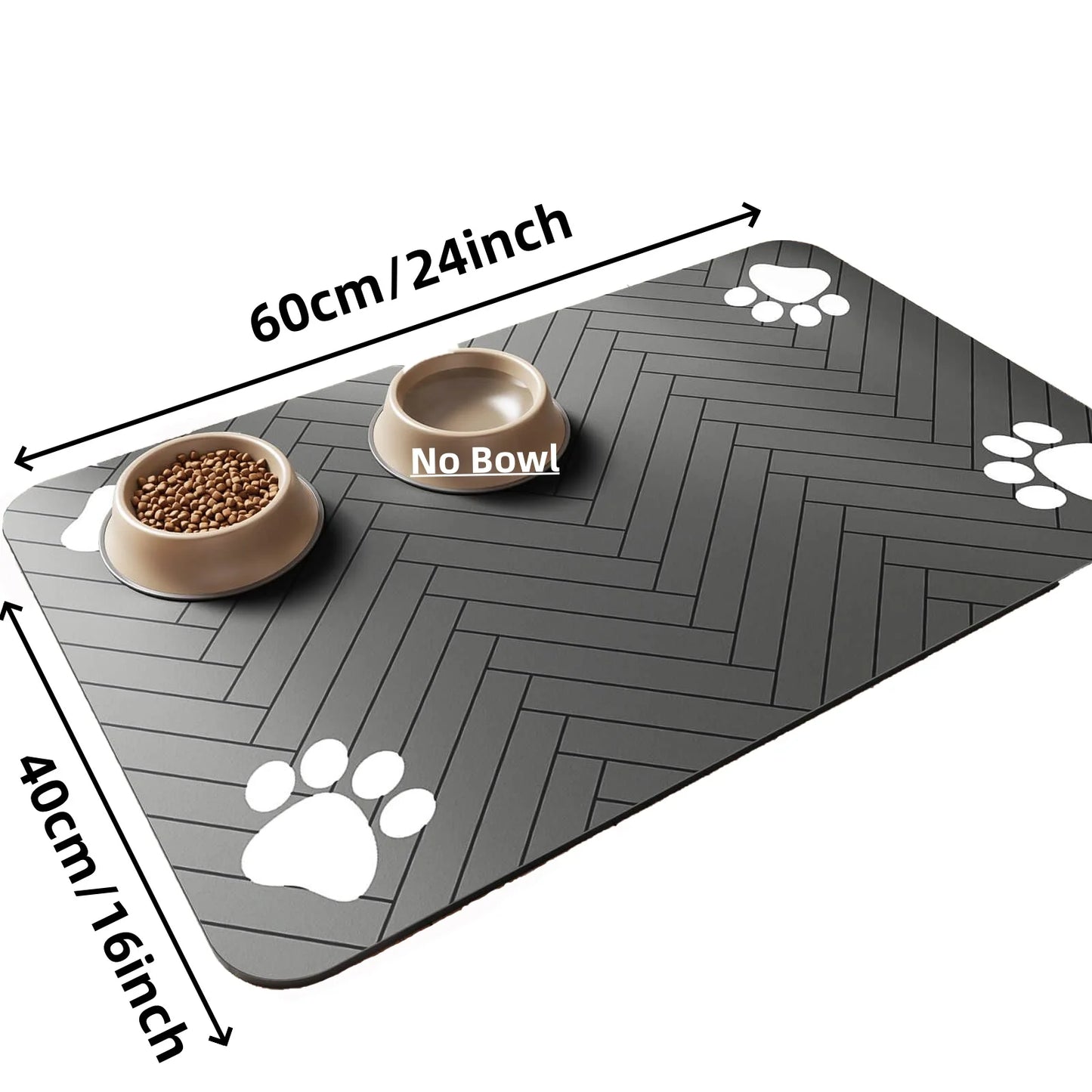 "Waterproof Pet Feeding Mat with Rubber Backing"