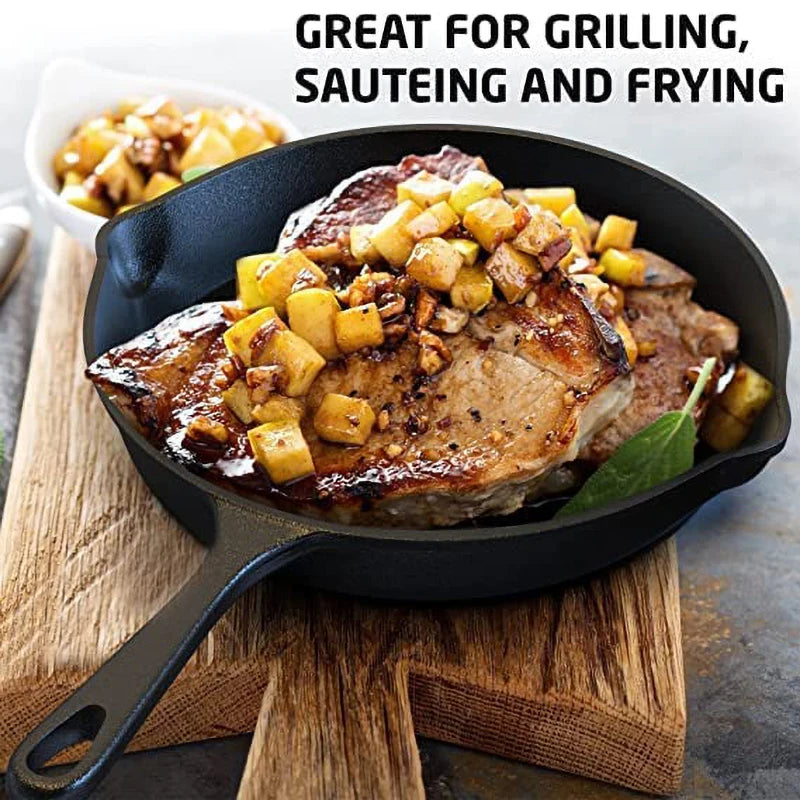 Non-Stick Cast Iron Frying Pan – Versatile Skillet for Omelettes, Pancakes & More