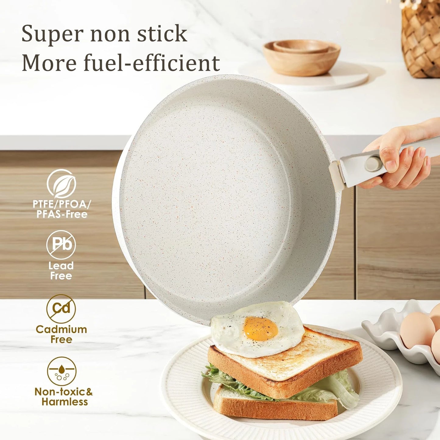 "DONNOR Nonstick Kitchen Pots and Pans Set – Removable Handle Cookware, Oven Safe"