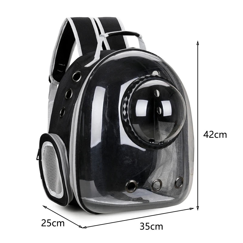 Transparent Space Capsule Pet Carrier Backpack – Breathable & Portable for Cats, Small Dogs, and Puppies