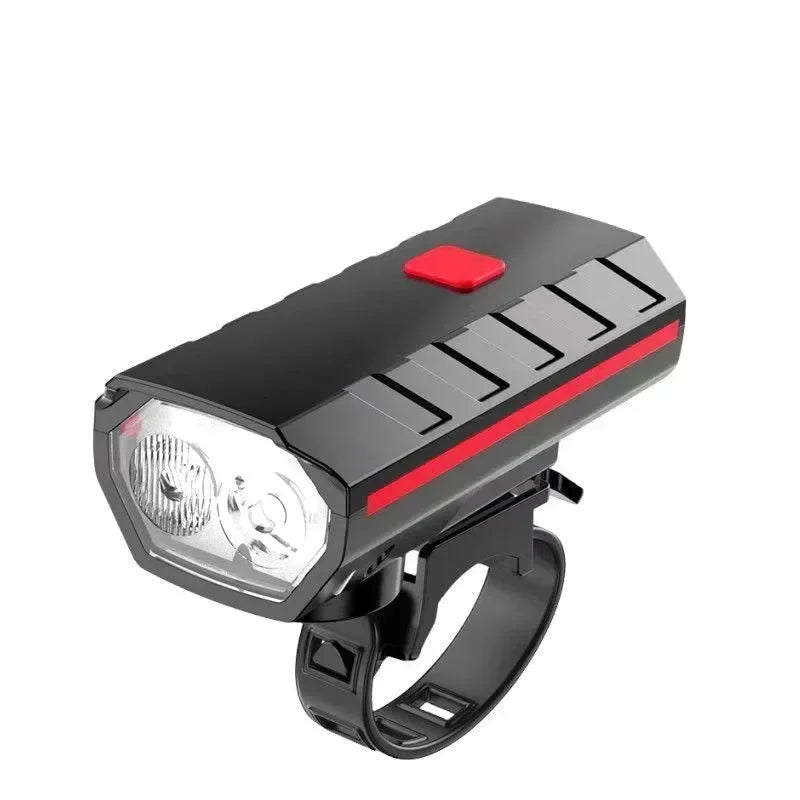 BUCKLOS Solar Bike Headlamp 250LM with Horn & USB Charging