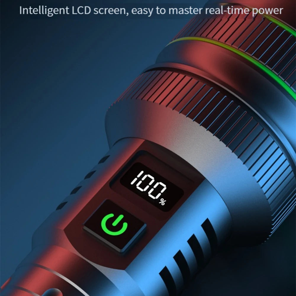 Super Long Range High-Power LED Tactical Flashlight - USB Rechargeable & Waterproof