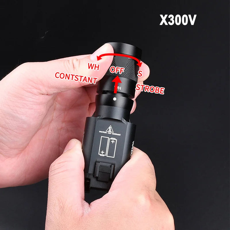 WADSN Tactical LED Weapon Light – Aluminum Rail-Mounted Flashlight for 20mm Picatinny (Surefire X300/X300U Compatible)