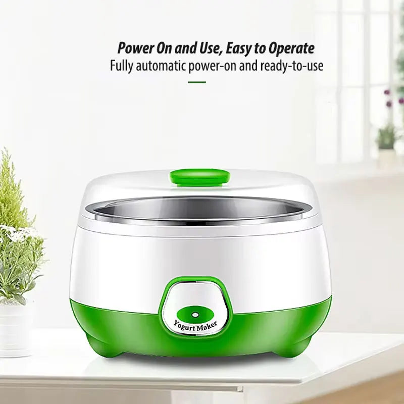 "Mini Automatic Yogurt Maker with Stainless Steel Tank – DIY Household Yogurt Machine"