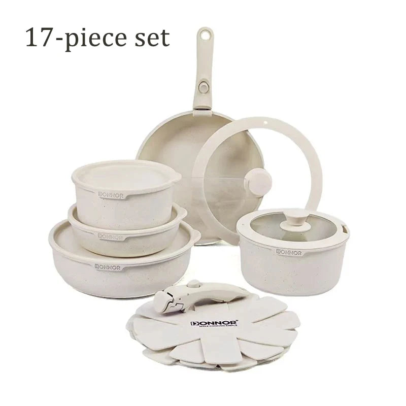 "DONNOR Nonstick Kitchen Pots and Pans Set – Removable Handle Cookware, Oven Safe"