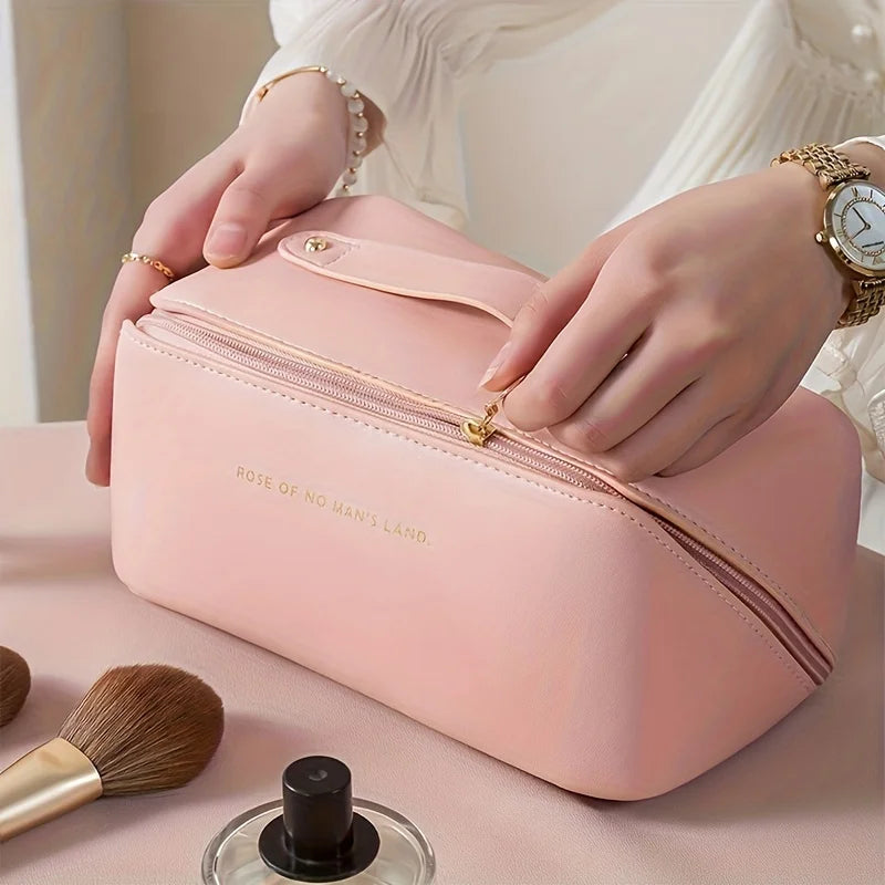 Luxury Makeup Organizer & Toiletry Kit Bag – Travel Cosmetic Storage Pouch with Zipper