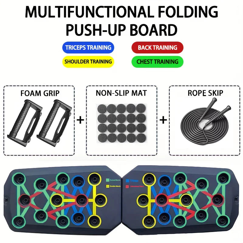 Portable Multifunctional Push-up Board Set – Foldable Fitness Equipment for Full-Body Training