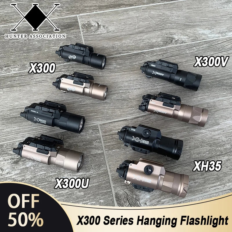 WADSN Tactical LED Weapon Light – Aluminum Rail-Mounted Flashlight for 20mm Picatinny (Surefire X300/X300U Compatible)