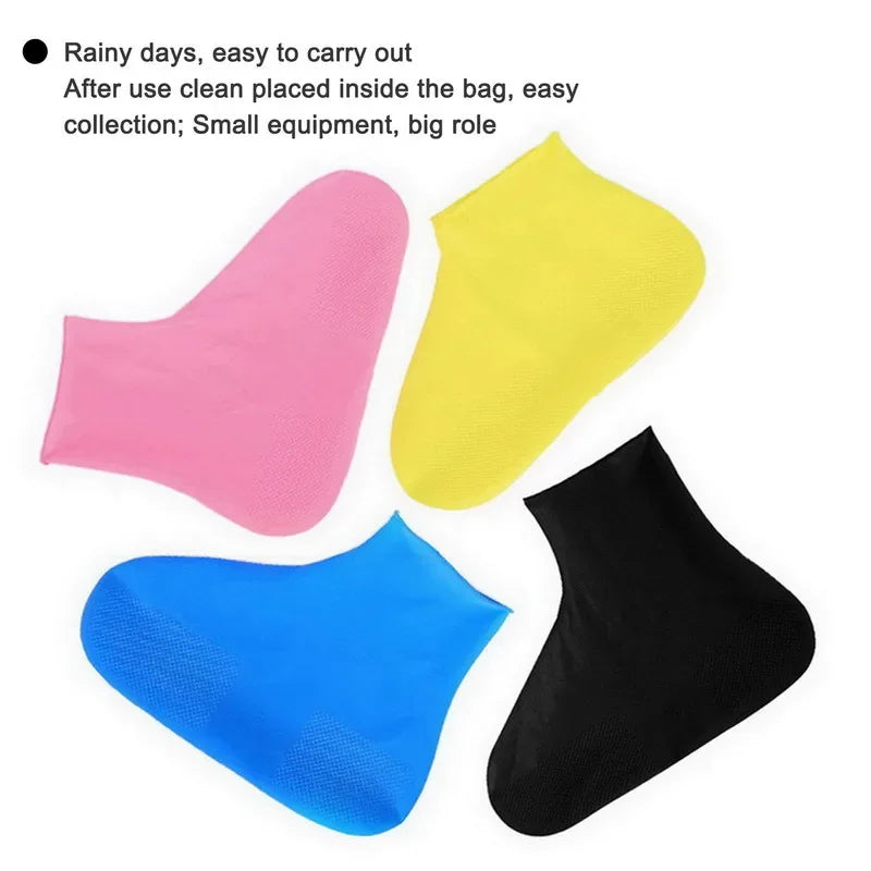 Reusable Waterproof Non-Slip Shoe Covers - Elastic Rubber Rain Boot Protectors