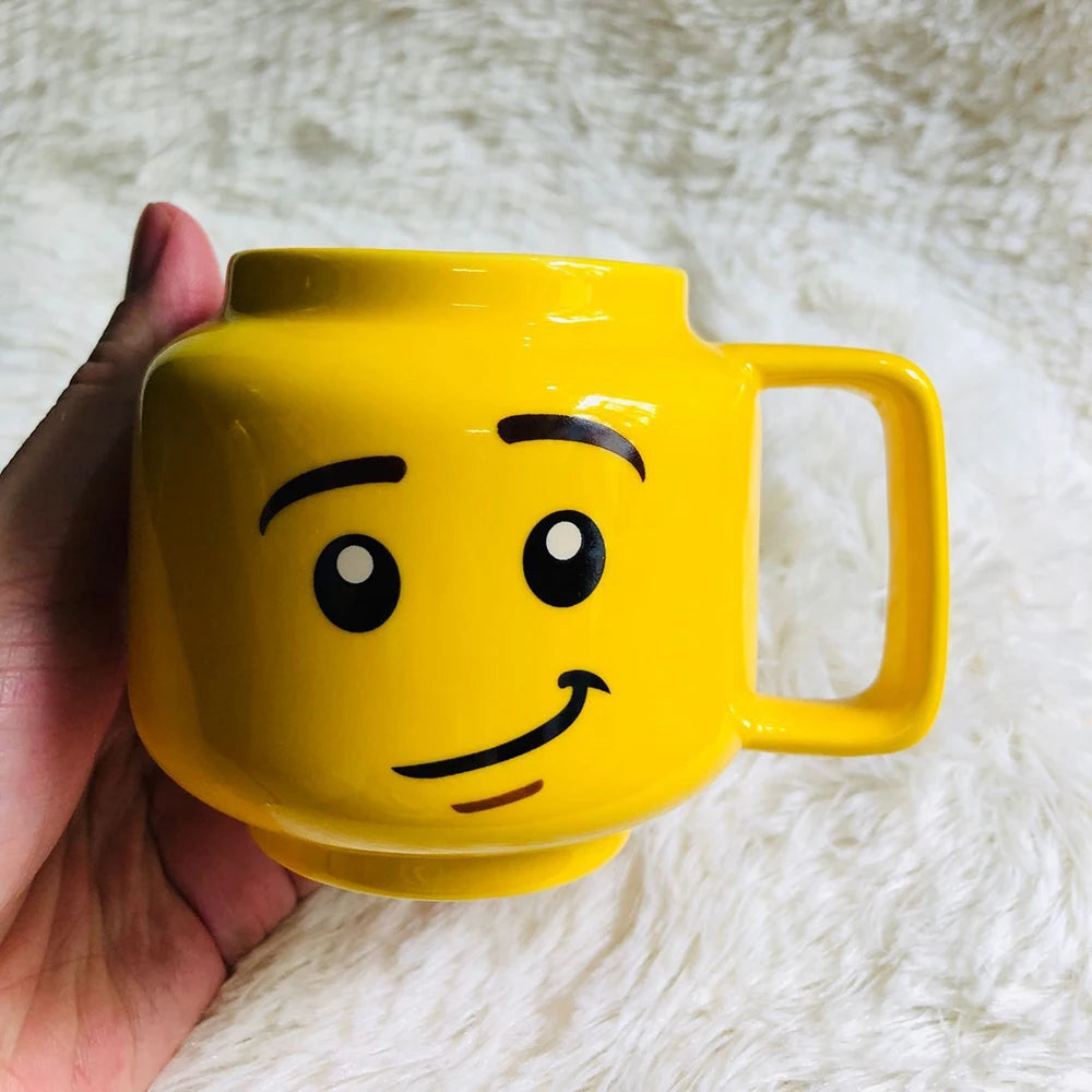 "Cartoon Ceramic Mug 250ml with Cute Impish Expression - Fun Drinkware for Couples, Friends, and Family"