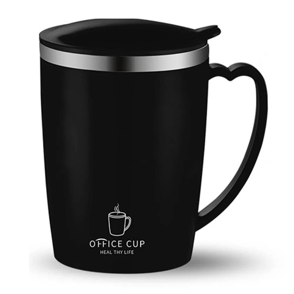 Stainless Steel Thermos Mug with Handle – Leak-Proof Insulated Coffee Cup"
