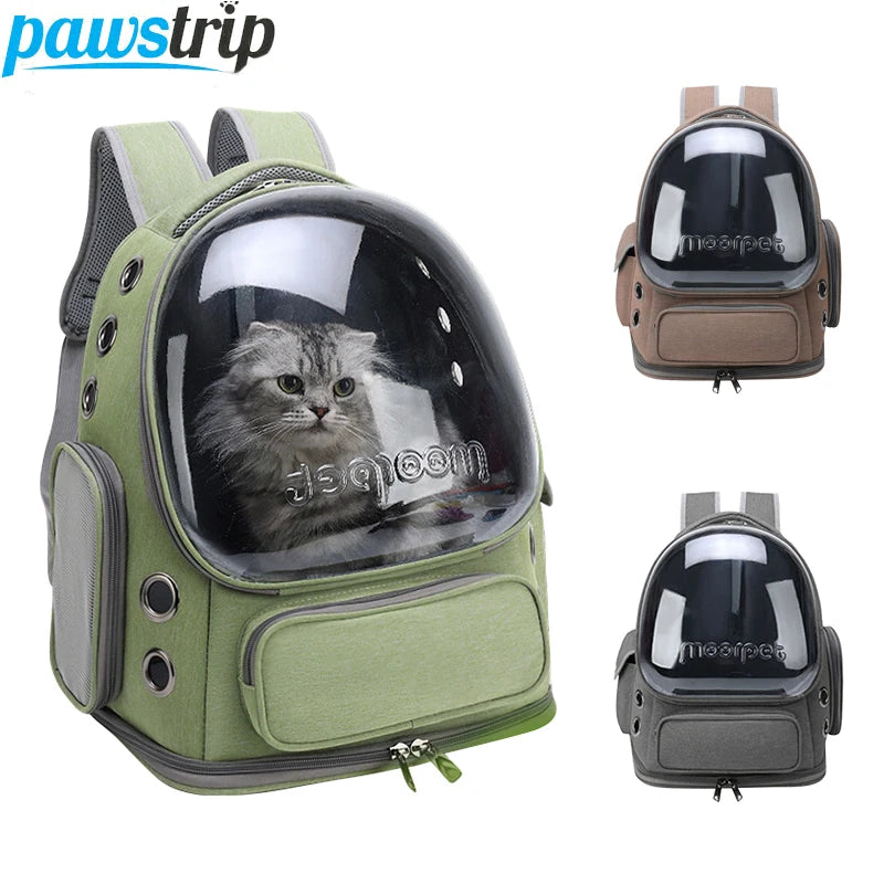 Transparent Pet Cat Carrier Backpack – Breathable Outdoor Travel Bag for Cats & Small Dogs
