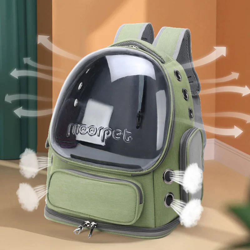 Transparent Pet Cat Carrier Backpack – Breathable Outdoor Travel Bag for Cats & Small Dogs