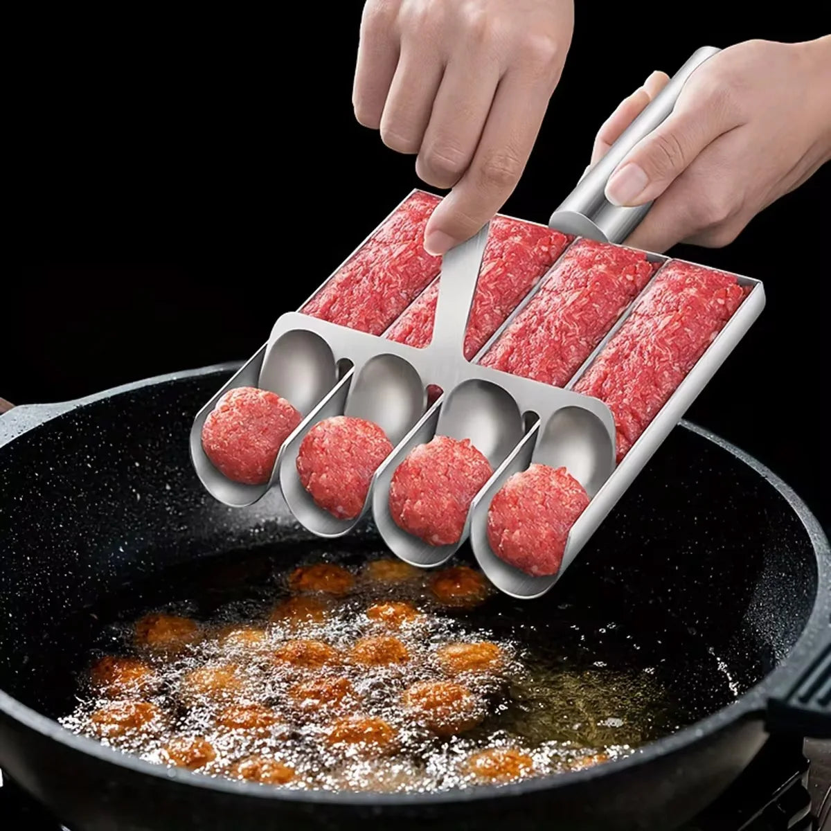 "EasyRoll Meatball Maker – Non-Stick Manual Spoon Set for Perfect Meatballs"