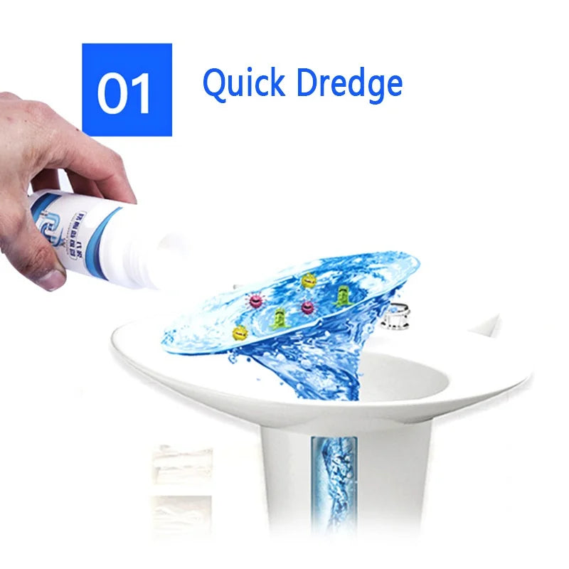 Powerful Sink Drain and Toilet Cleaner – Deodorizing Dredging Agent for Clogging, Sewer Dredging, and Pipe Unclogging in Kitchen and Bathroom