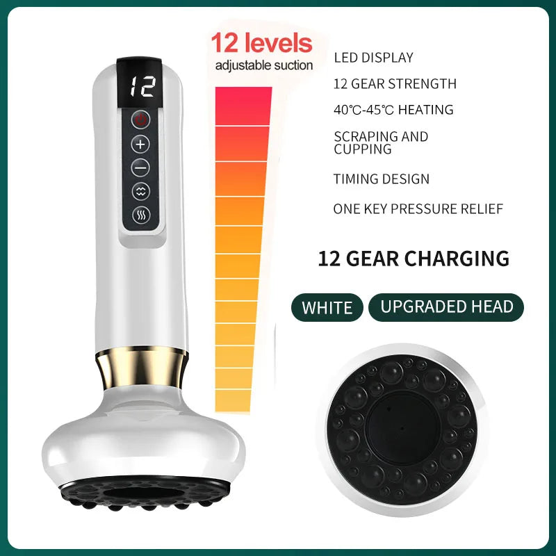 Electric Vacuum Cupping Massager with GuaSha & Infrared Heat for Anti-Cellulite and Body Slimming