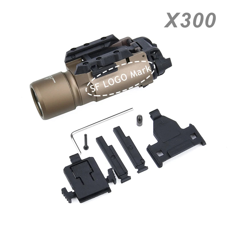 WADSN Tactical LED Weapon Light – Aluminum Rail-Mounted Flashlight for 20mm Picatinny (Surefire X300/X300U Compatible)