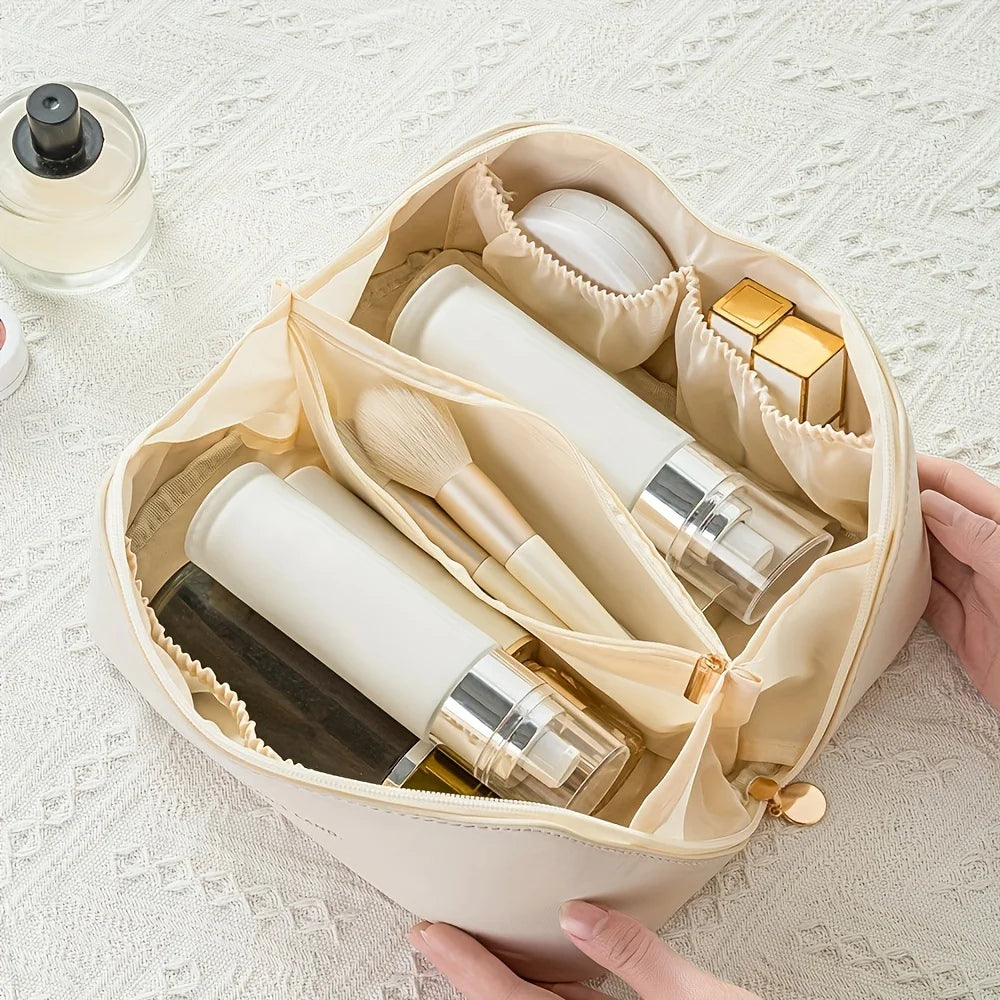 Luxury Makeup Organizer & Toiletry Kit Bag – Travel Cosmetic Storage Pouch with Zipper