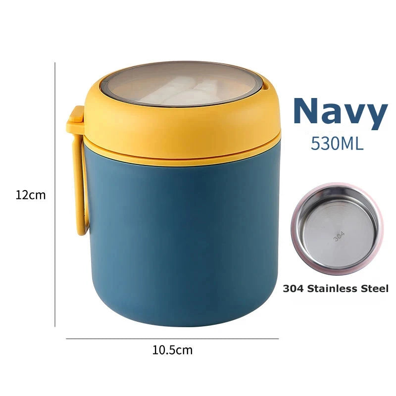 ThermoMeal: Insulated Food Jar & Soup Cup with Stainless Steel Thermos