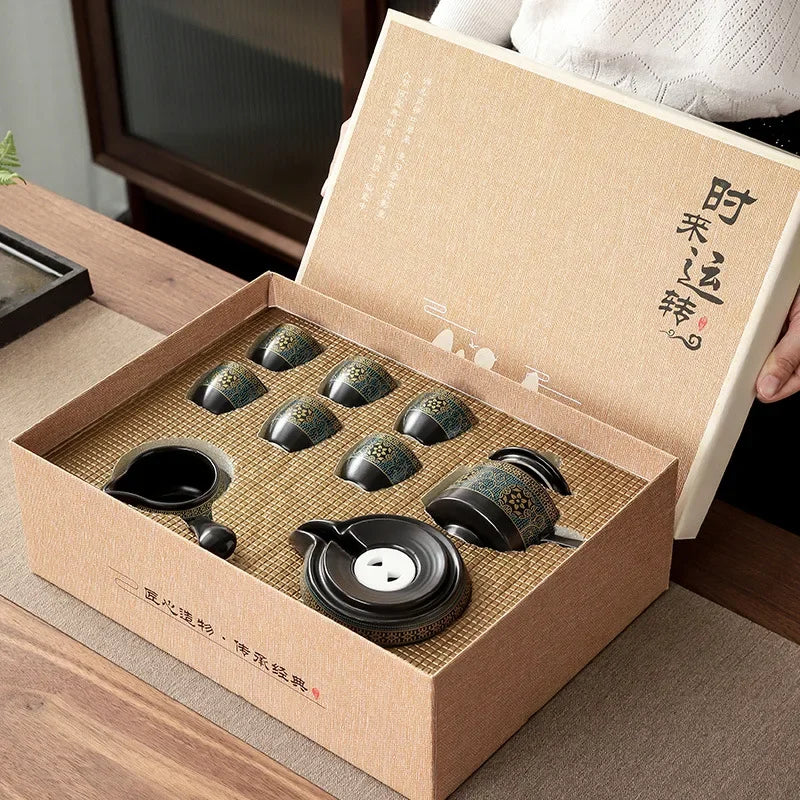 "Semi-Automatic Rotating Kungfu Tea Set"