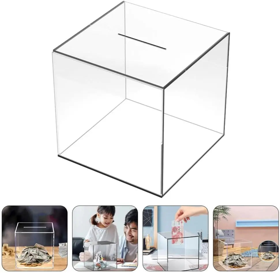 Upgraded Clear Acrylic Piggy Bank for Adults – Break-to-Open Money Saving Bank