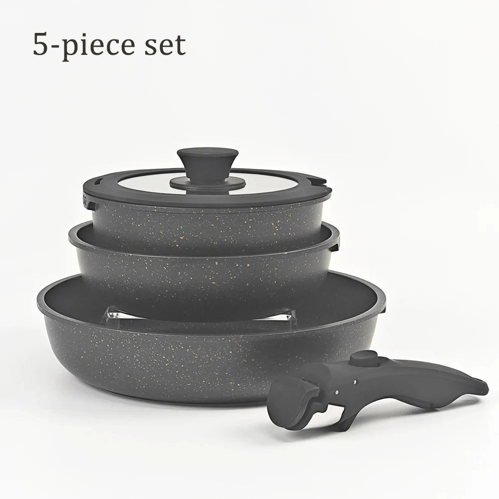 "DONNOR Nonstick Kitchen Pots and Pans Set – Removable Handle Cookware, Oven Safe"