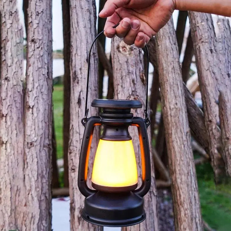 Retro Rechargeable LED Lantern – Decorative Table Lamp for Home, Camping, Bars, and Outdoor Use