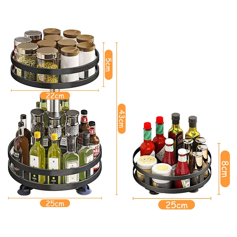 Rotating Non-Slip Spice Rack Organizer