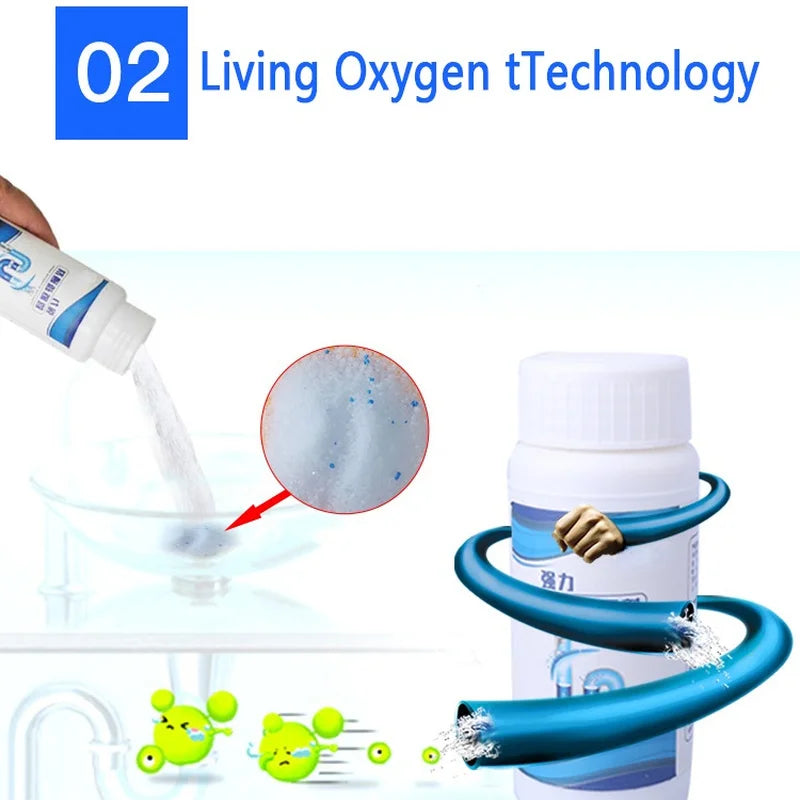 Powerful Sink Drain and Toilet Cleaner – Deodorizing Dredging Agent for Clogging, Sewer Dredging, and Pipe Unclogging in Kitchen and Bathroom