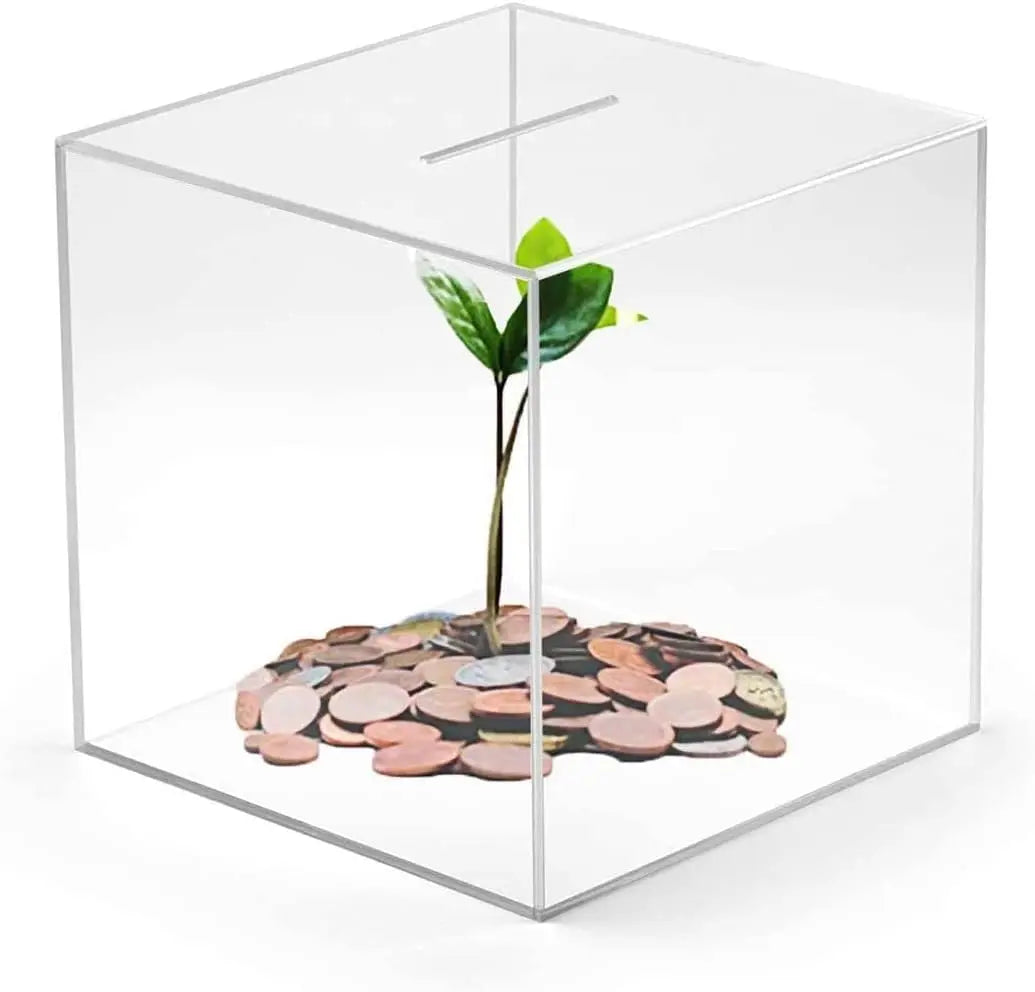 Upgraded Clear Acrylic Piggy Bank for Adults – Break-to-Open Money Saving Bank