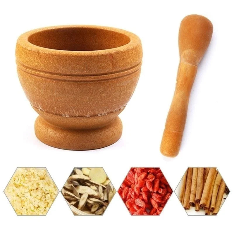 "Resin Mortar and Pestle Set for Garlic, Herbs, Spices - Grinding and Mixing Bowl"