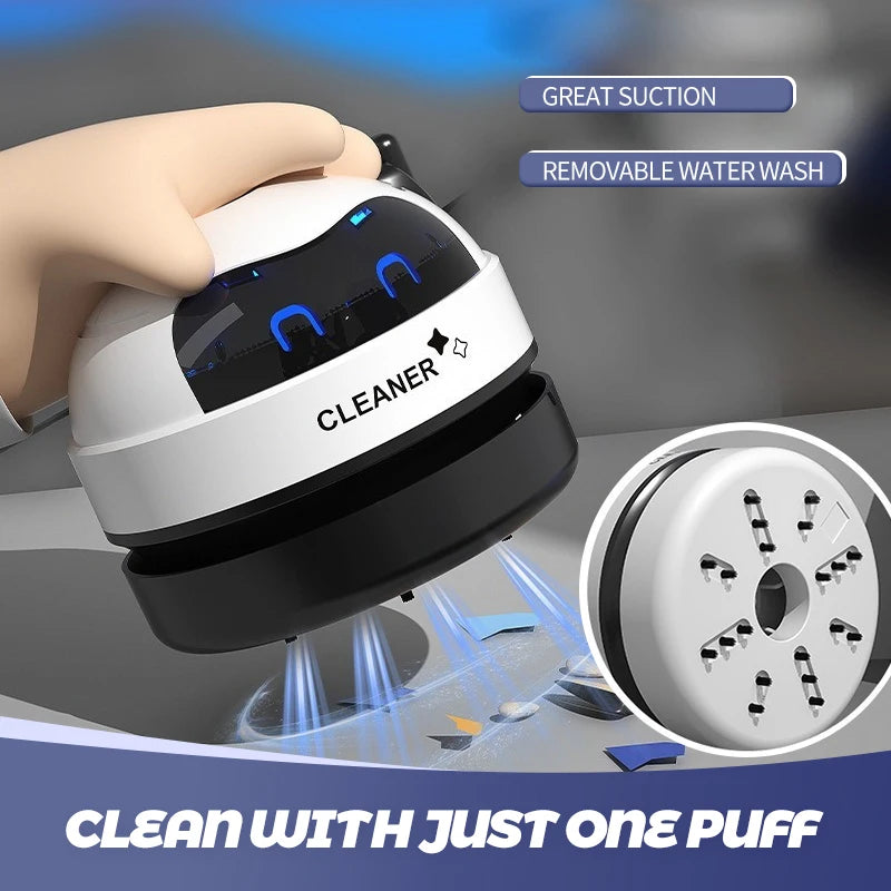 Mini Desktop Vacuum Cleaner – Rechargeable Keyboard & Dust Cleaner with Automatic Dust Extraction