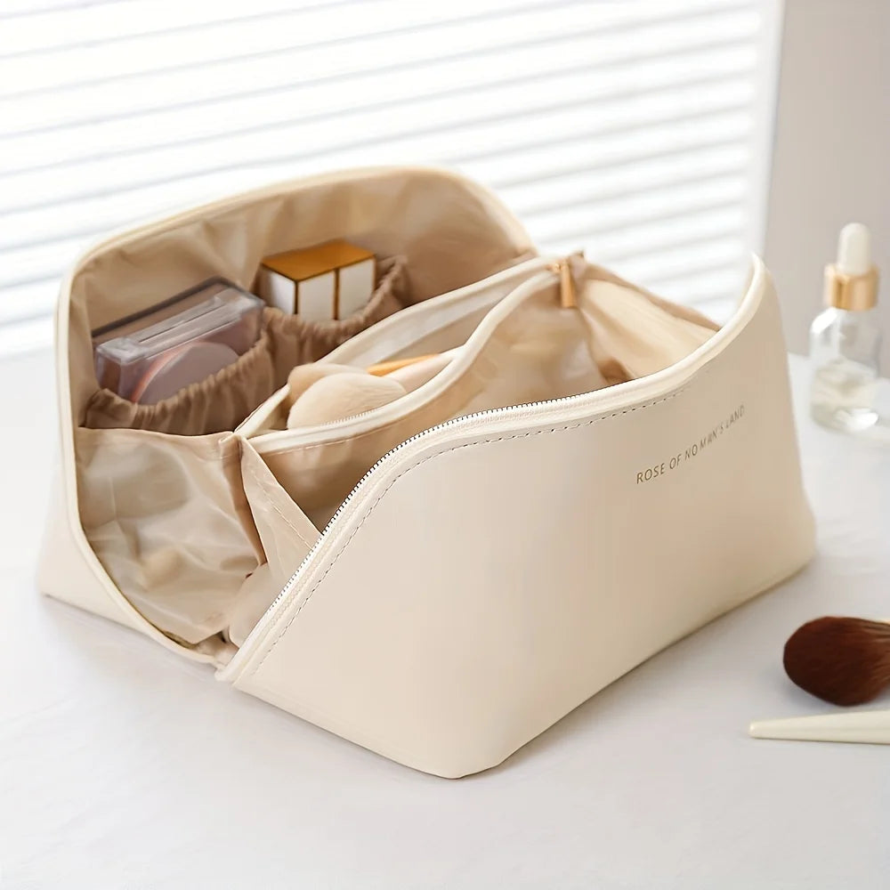 Luxury Makeup Organizer & Toiletry Kit Bag – Travel Cosmetic Storage Pouch with Zipper