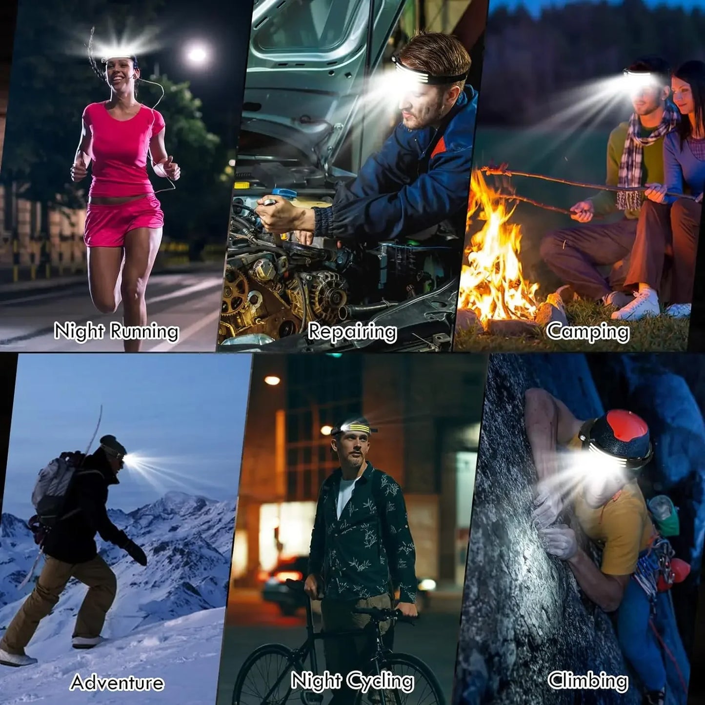 COB LED Induction Headlamp - USB Rechargeable, Motion Sensor, Outdoor Camping & Fishing Headlight