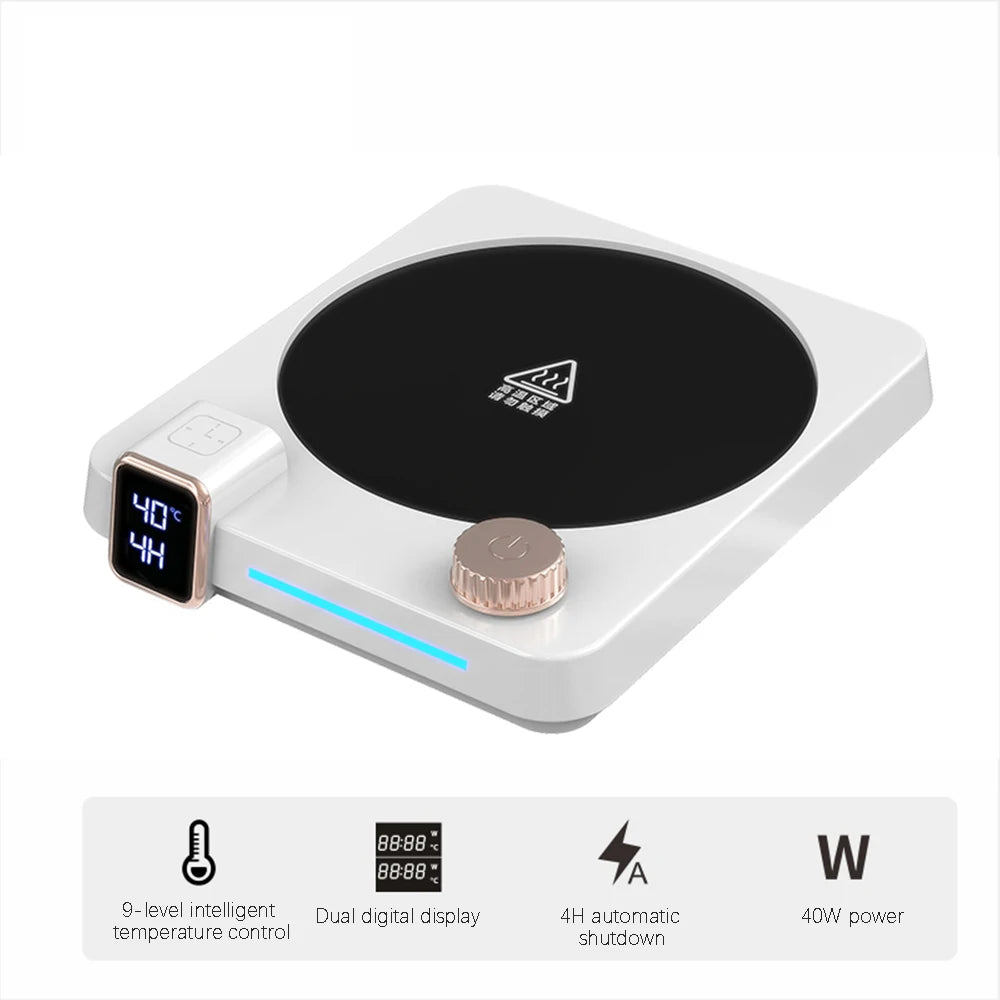 Electric Coffee Cup Heater with 9 Temperature Settings and Heating Pad Coaster
