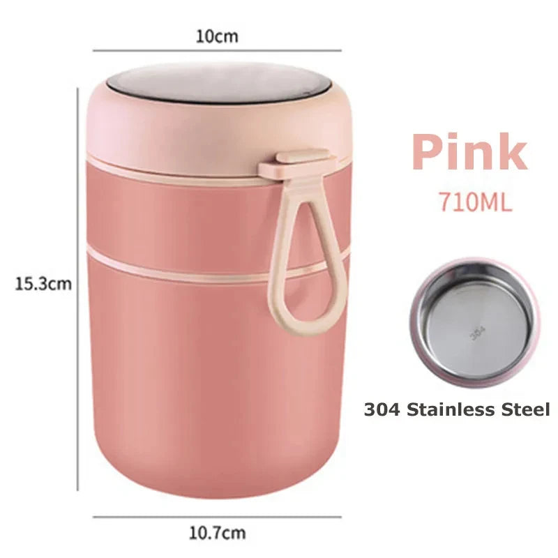 ThermoMeal: Insulated Food Jar & Soup Cup with Stainless Steel Thermos
