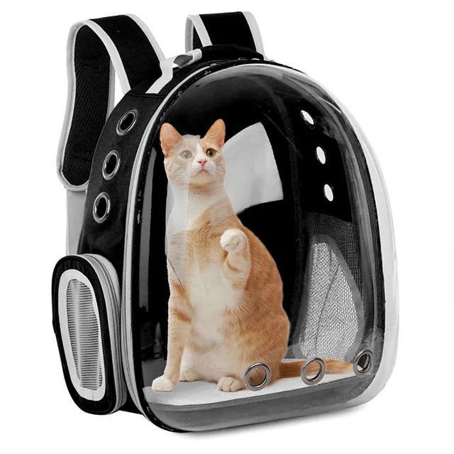 Transparent Space Capsule Pet Carrier Backpack – Breathable & Portable for Cats, Small Dogs, and Puppies