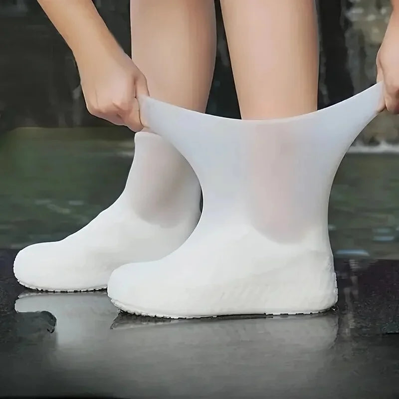 Reusable Waterproof Non-Slip Shoe Covers - Elastic Rubber Rain Boot Protectors
