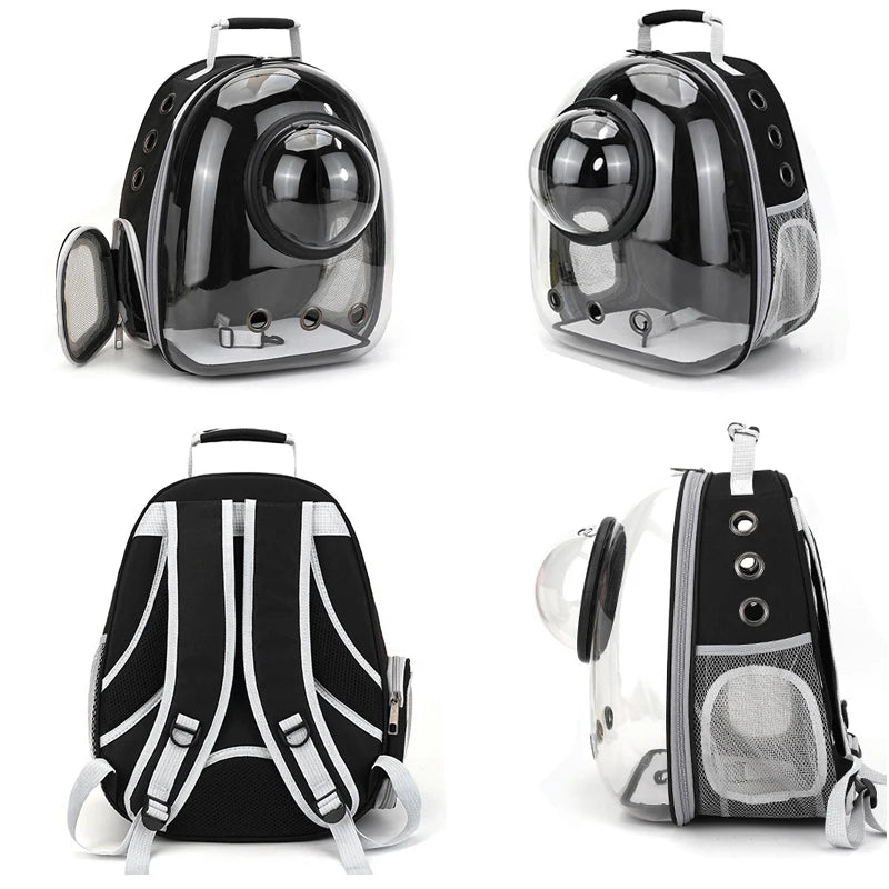 Transparent Space Capsule Pet Carrier Backpack – Breathable & Portable for Cats, Small Dogs, and Puppies